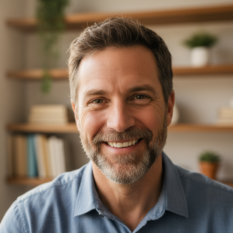 happy man face, image for review